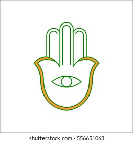 Hamsa symbol sign flat icon on background