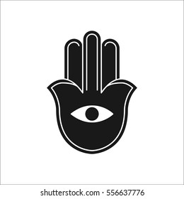 Hamsa Symbol Sign Silhouette Icon On Background