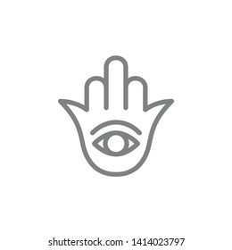 Hamsa symbol vector icon. Spiritual concept vector illustration.