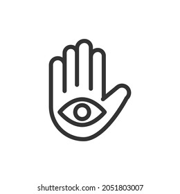 Hamsa thin line icon. Symbol in trendy outline style. Premium design for web and apps. Perfect for UI. 