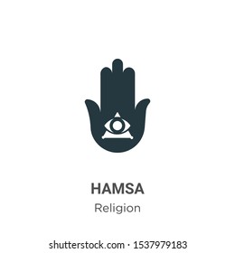 Hamsa vector icon on white background. Flat vector hamsa icon symbol sign from modern religion collection for mobile concept and web apps design.