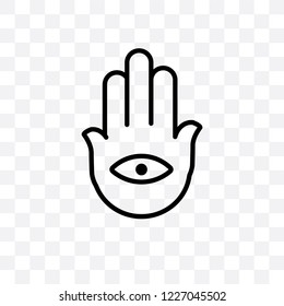 Hamsa vector linear icon isolated on transparent background, Hamsa transparency concept can be used for web and mobile