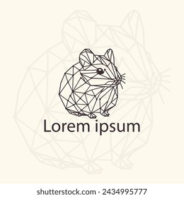 Hamster Abstract Geometric Logo Icon. Triangle polygonal vector graphic illustration for tattoos, t-shirt prints, and web design