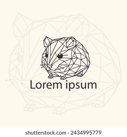 Hamster Abstract Geometric Logo Icon. Triangle polygonal vector graphic illustration for tattoos, t-shirt prints, and web design