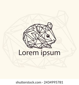 Hamster Abstract Geometric Logo Icon. Dreieckige polygonale Vektorgrafik für Tätowierungen, T-Shirt-Drucke und Webdesign