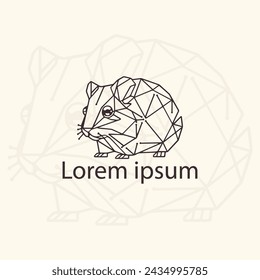 Hamster Abstract Geometric Logo Icon. Dreieckige polygonale Vektorgrafik für Tätowierungen, T-Shirt-Drucke und Webdesign