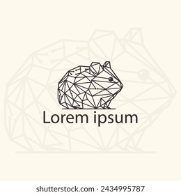 Hamster Abstract Geometric Logo Icon. Triangle polygonal vector graphic illustration for tattoos, t-shirt prints, and web design