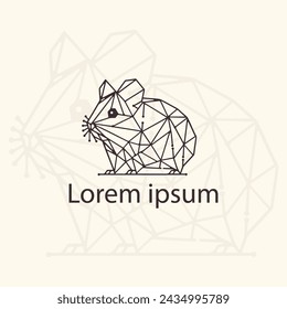 Hamster Abstract Geometric Logo Icon. Dreieckige polygonale Vektorgrafik für Tätowierungen, T-Shirt-Drucke und Webdesign