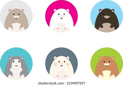 cabeza vectorial de mascotas de animales de hámster