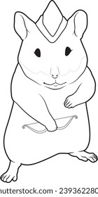 Hamster Archer Bow Animal Vector Graphic Art Illustration