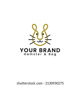 Hamster and bag logo is perfect for petshop logos, media, applications, internet, animal, mascot etc.