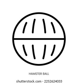 hamster ball icon. Line Art Style Design Isolated On White Background