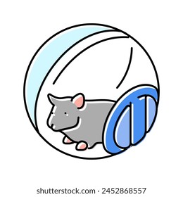 hamster in ball pet color icon vector. hamster in ball pet sign. isolated symbol illustration