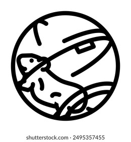 hamster in ball pet line icon vector. hamster in ball pet sign. isolated contour symbol black illustration