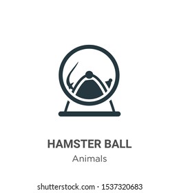 Hamster ball vector icon on white background. Flat vector hamster ball icon symbol sign from modern animals collection for mobile concept and web apps design.