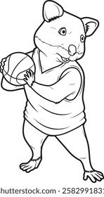 Hamster Basketball player Basketball Animal Vector Graphic Art Illustration