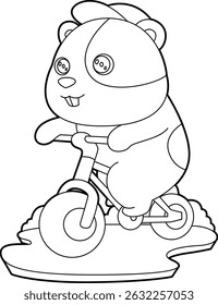 Bicicleta Hamster Animal Vetor Ilustração de Arte Gráfica