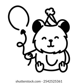 Ícone de aniversário Hamster no estilo de desenho 

