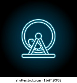 Hamster blue neon icon. Simple thin line, outline vector of petshop icons for ui and ux, website or mobile application