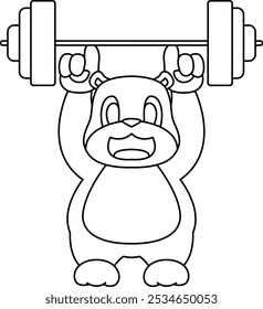 Hamster Bodybuilder Dumbbell Bodybuilding Animal Vector Ilustración de arte gráfico