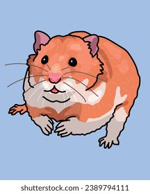 Hamster, brauner, weißer Sitzfront