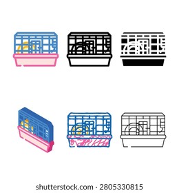 hamster cage pet color icon vector. hamster cage pet sign. isolated symbol multipack illustration