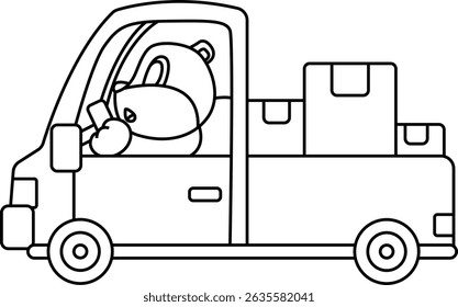 Hamster Car Animal Vector Graphic Art Illustration