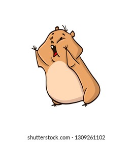 hamster cartoon colorful funny animal