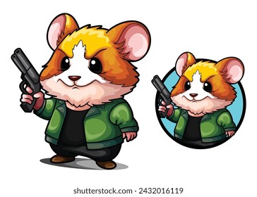 Hamster cartoon mascot  vector illustration