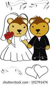 hamster cartoon wedding set in vector format very easy to edit