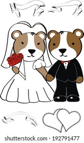 hamster cartoon wedding set in vector format very easy to edit