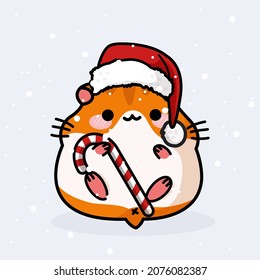 Hamster feiert Weihnachten. Frohe Weihnachts-Vektorgrafik