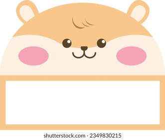 Hamster character name tag design
