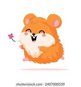  hamster character vector Illustration isolated on a white background.