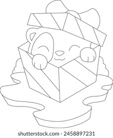 Hamster Christmas Package Animal Vector Graphic Art Illustration