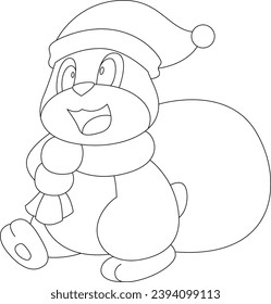 Hamster Christmas Sack Animal Vector Graphic Art Illustration