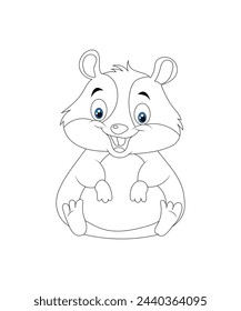 Hamster coloring page for kids 