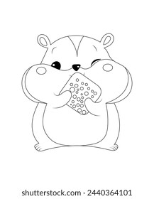 Hamster coloring page for kids 