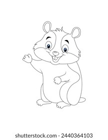 Hamster coloring page for kids 