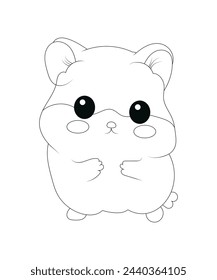 Hamster coloring page for kids 