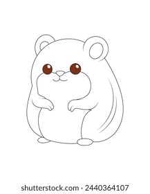 Hamster coloring page for kids 