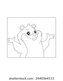 Hamster coloring page for kids 