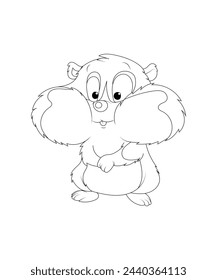 Hamster coloring page for kids 