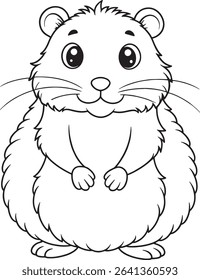Hamster coloring page with rodent illustration perfect for fun animal art books