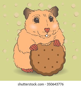 Hamster with cookies