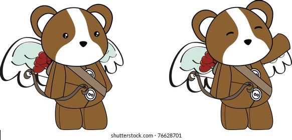 hamster cupid cartoon set in vector format
