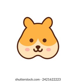 Hamster cute kawaii style pet animal vector illustration