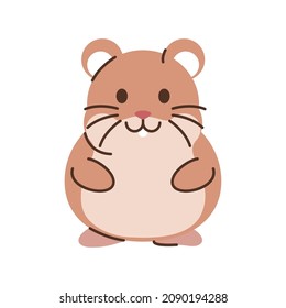 hamster cute pet icon flat