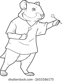 Hamster Darts dardo animal vetor ilustração de arte gráfica