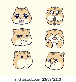 hamster emoticon vector art design